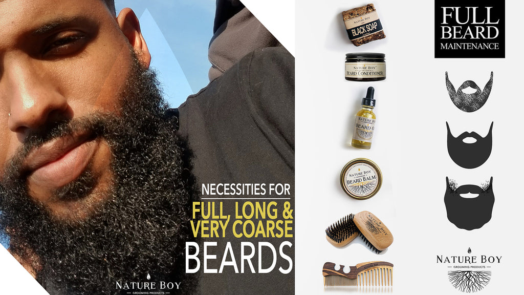 nature boy grooming products full long beards regimen coarse curly kinky black men beards
