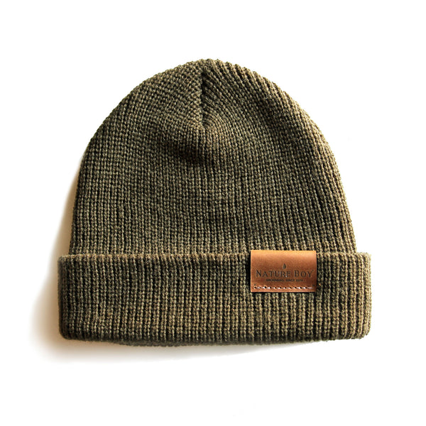 Neighborhood Washed Cable Beanie Olive Drab - Hats - BeyondStyle