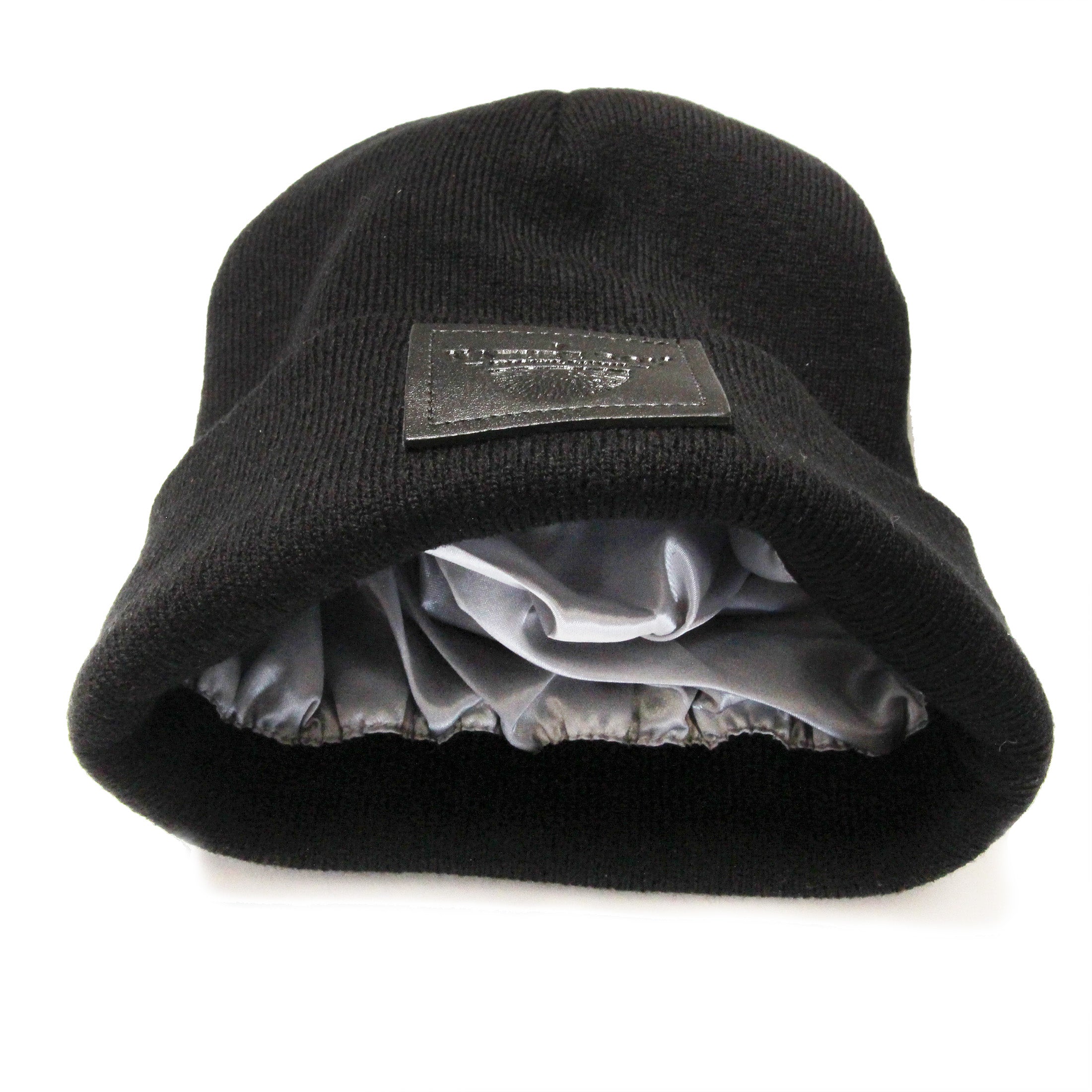 NATURE BOY All Black Satin-Lined Beanie
